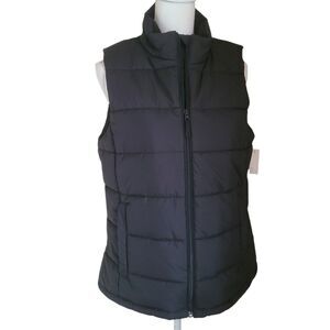 NEW amazon essentials puffer vest black womens M